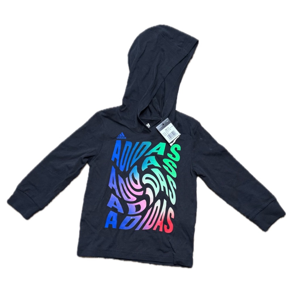 NWT Adidas Kids Hooded Tee with Vibrant Logo